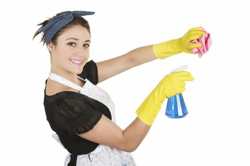 Cleaning team assessing a reported carpet cleaning issue